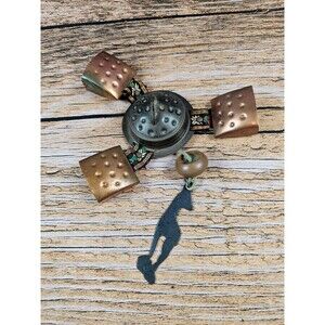 Vintage Rustic Copper Cow Bell Wind Chime Farmhouse Country